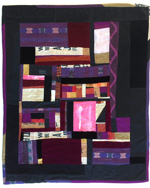 pieced quilt with velvet