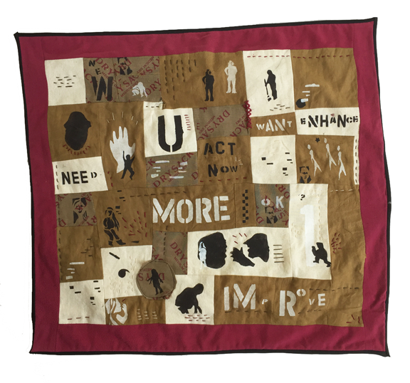 quilt with words and people